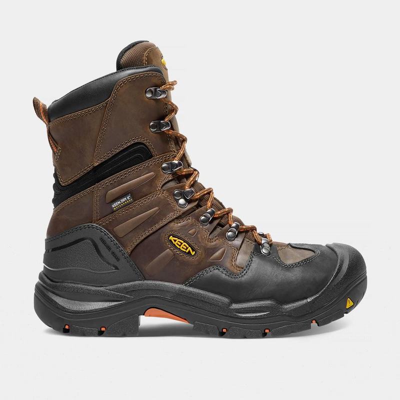 Keen Coburg 8" Waterproof Steel Toe Mens Work Boots Brown/Black Wholesale (4917-IUTXP)